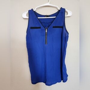 Express Blue Sheer Sleeveless Top Size XS